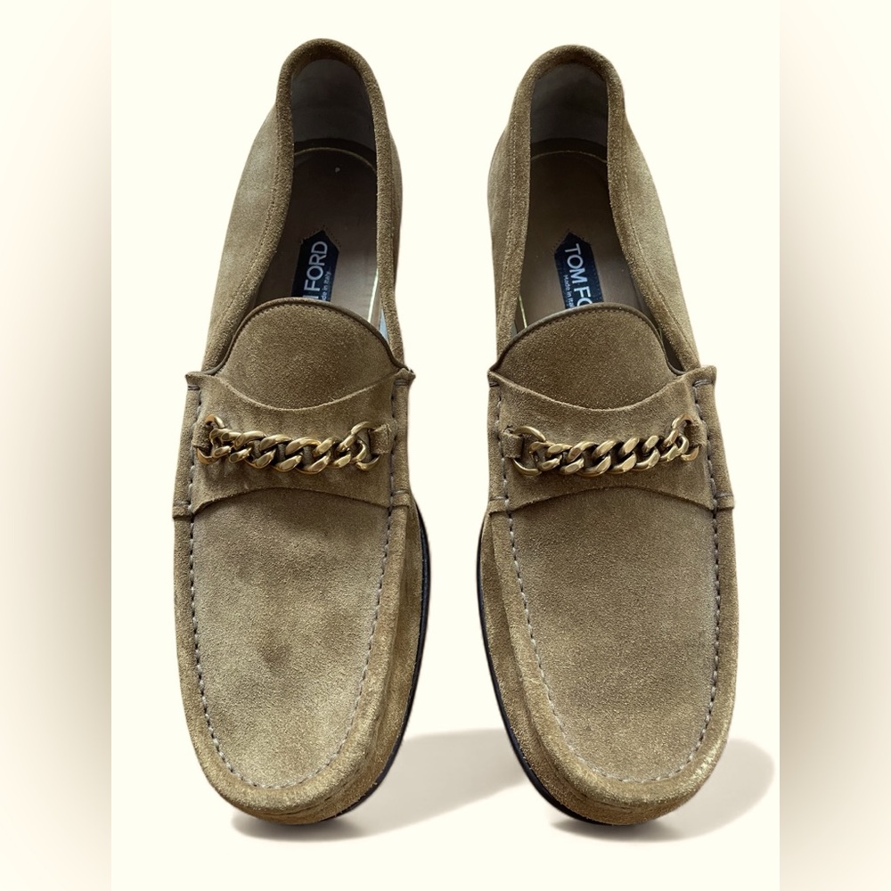 Tom Ford Tan Suede Chain Loafers for Men